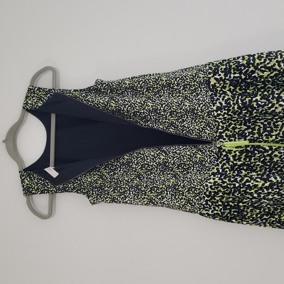 LOFT Animal Print Mini Dress 4 Black Blue Green Pleats Leopard Mobwife Office - Picture 9 of 16